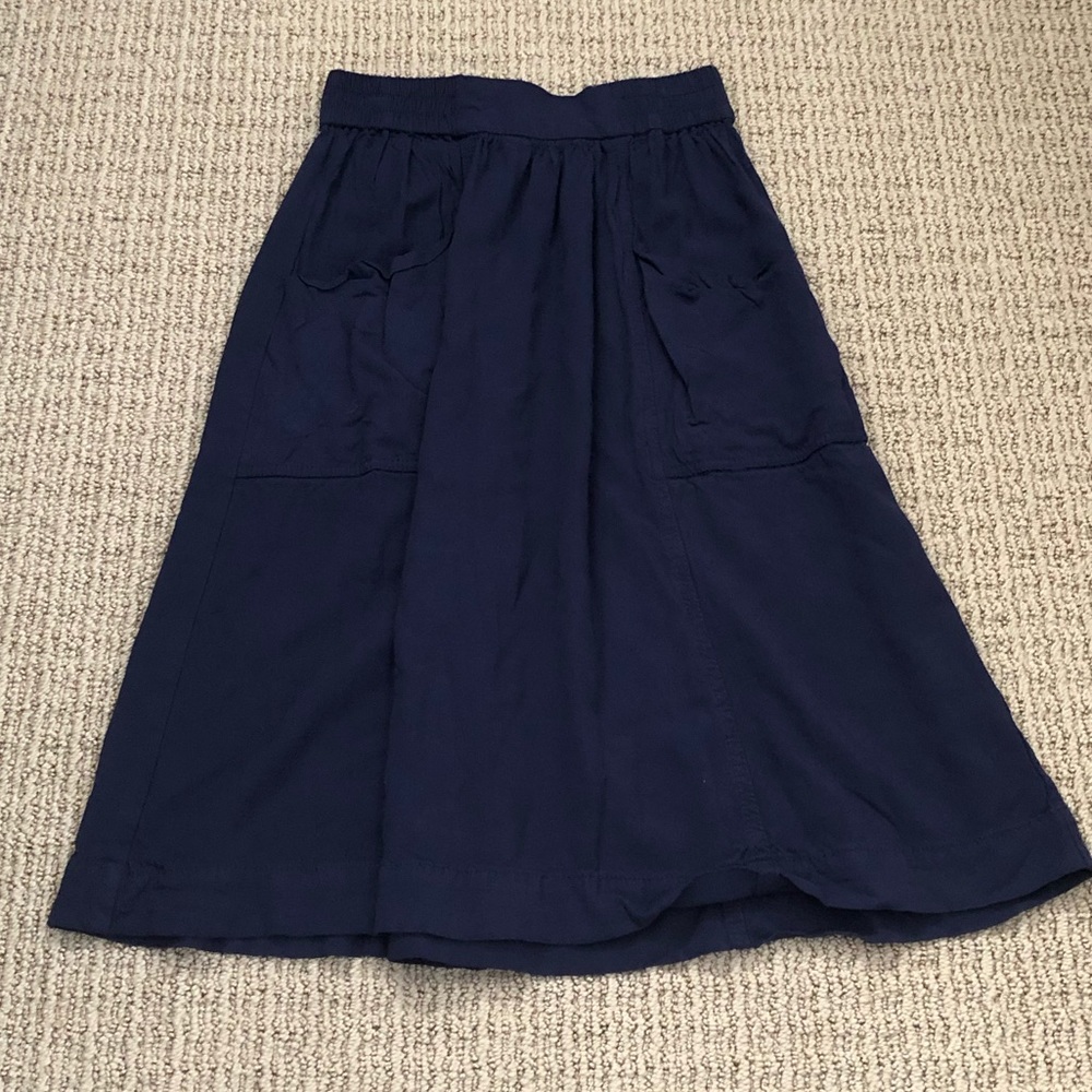 Navy blue midi skirt